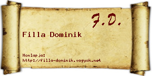 Filla Dominik névjegykártya